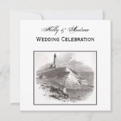 Montauk Point Lighthouse Hamptons SQ Hochzeit Einladung (Vorderseite)