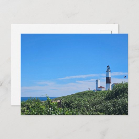 Montauk Point Lighthouse Long Island NY Postcard Postkarte (Vorne/Hinten)