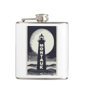 Montauk Point Lighthouse Moon Flachmann (Vorderseite)