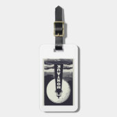 Montauk Point Lighthouse Moon Gepäckanhänger (Vorderseite vertikal)