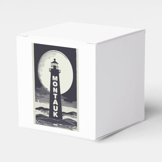 Montauk Point Lighthouse Moon Geschenkschachtel (Vorderseite)