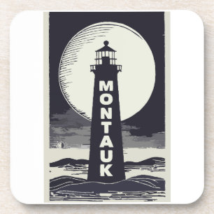 Montauk Point Lighthouse Moon Getränkeuntersetzer