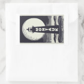 Montauk Point Lighthouse Moon Rechteckiger Aufkleber (Tasche)