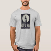 Montauk Point Lighthouse Moon T-Shirt (Vorderseite)