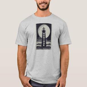 Montauk Point Lighthouse Moon T-Shirt