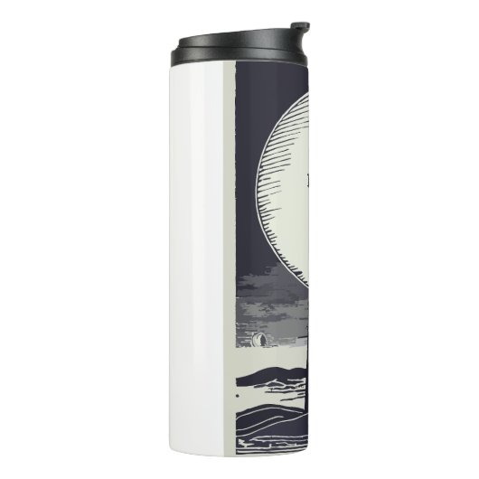 Montauk Point Lighthouse Moon Thermosbecher (Nach links gedreht)