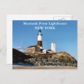 Montauk Point Lighthouse, New York Postcard Postkarte (Vorne/Hinten)