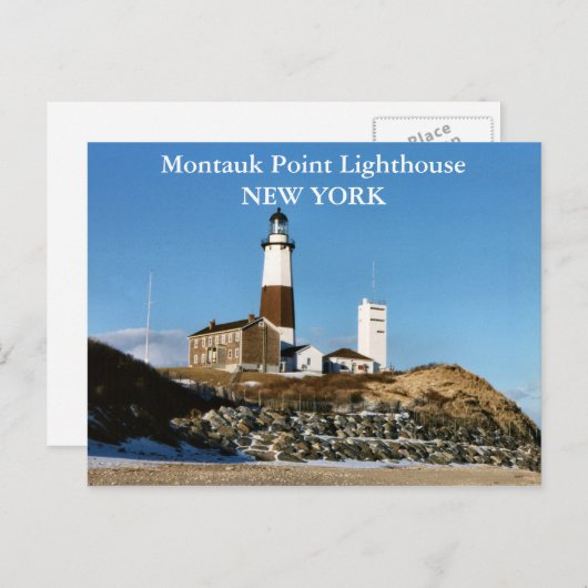 Montauk Point Lighthouse, New York Postcard Postkarte (Vorne/Hinten)
