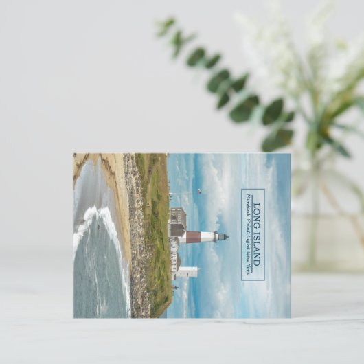 Montauk Point Lighthouse Postkarte (Stehend Vorderseite)