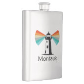 Montauk Point New York Lighthouse Rainbow Flachmann (Rechts)