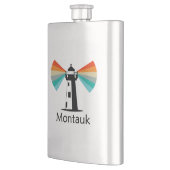 Montauk Point New York Lighthouse Rainbow Flachmann (Links)