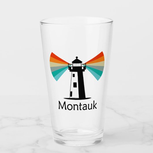 Montauk Point New York Lighthouse Rainbow Glas (Vorderseite)