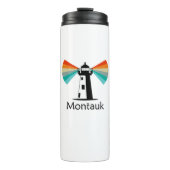 Montauk Point New York Lighthouse Rainbow Thermosbecher (Vorderseite)