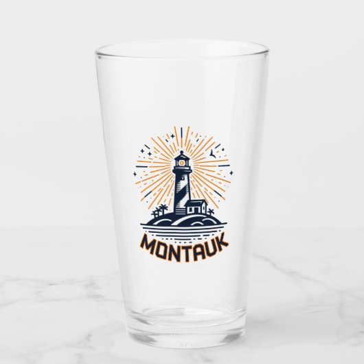 Montauk Point New York Lighthouse Sunrise Glas (Vorderseite)