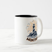 Montauk Point New York Lighthouse Sunrise Zweifarbige Tasse (VorderseiteRechts)