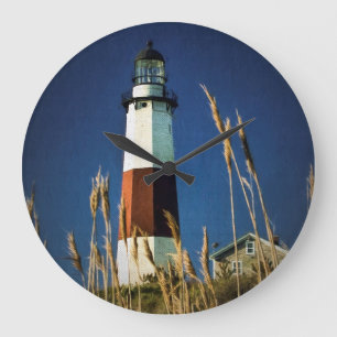Montauk Punkt-Leuchtturm-Uhr Große Wanduhr
