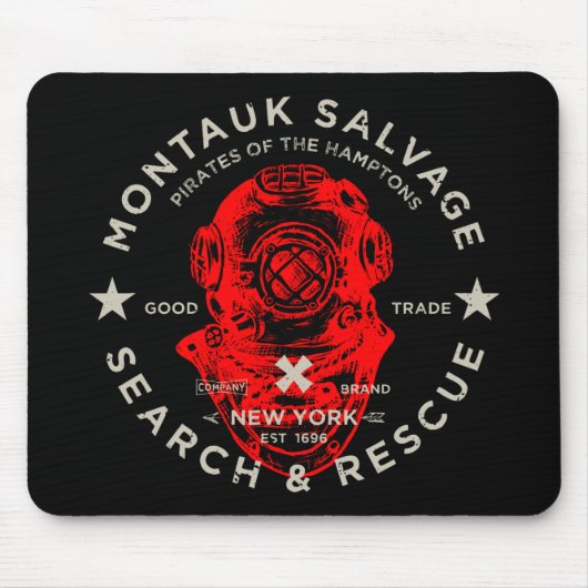 Montauk Salvage Co. Dive Helmet Mousepad (Vorne)