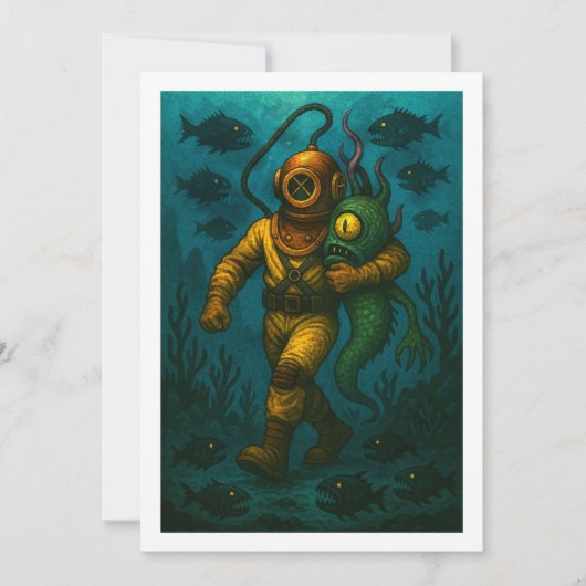 Montauk Salvage Co. Diver mit 12x18 Blank Save The Date (Vorderseite)