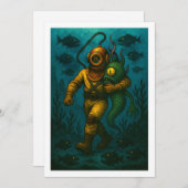 Montauk Salvage Co. Diver mit 12x18 Blank Save The Date (Vorne/Hinten)