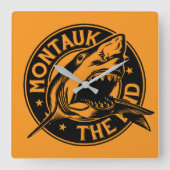 Montauk Salvage Co. Montauk Quadratische Wanduhr (Vorderseite)