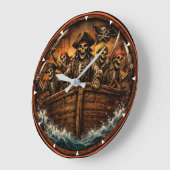 Montauk Salvage Co Pirate Clock Große Wanduhr (Winkel)