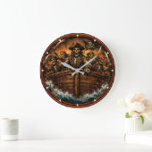 Montauk Salvage Co Pirate Clock Große Wanduhr (Zuhause)