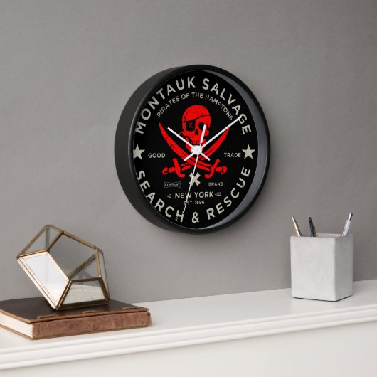 Montauk Salvage Co. Pirate Clock Uhr (Büro)