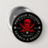 Montauk Salvage Co. Red Pirate Button (Vorne & Hinten)