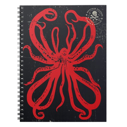 Montauk Salvage Co. Red Sea Monster-Notebook Notizblock (Vorderseite)