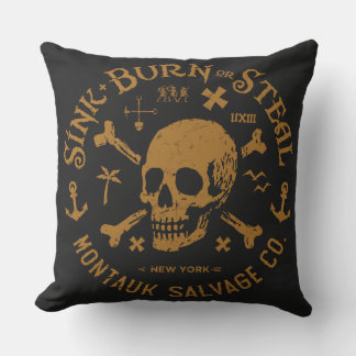 Montauk Salvage Co / Sink, Burn Or Steal Pillow Kissen