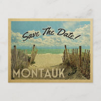Montauk Save the Date Vintag Beach Nautical