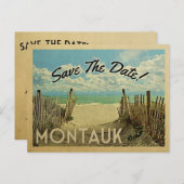 Montauk Save the Date Vintag Beach Nautical Ankündigungspostkarte (Vorne/Hinten)