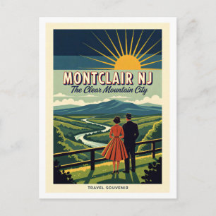 Montclair NJ Retro-Reise im Stil der 1950er Jahre Postkarte