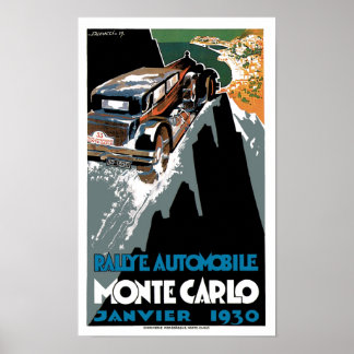 Monte Carlo 1930 Automobile Vintage Ad Art Poster