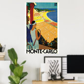 Monte-Carlo Art Deco Tennis Plakat (Heimbüro)