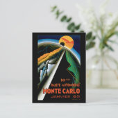 Monte Carlo Auto Kundgebung ~ Vintage Kfz-Werbung Postkarte (Stehend Vorderseite)