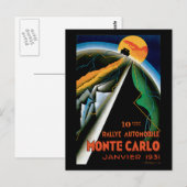 Monte Carlo Auto Kundgebung ~ Vintage Kfz-Werbung Postkarte (Vorne/Hinten)