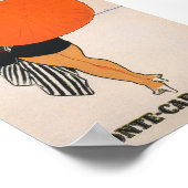 Monte Carlo Beach Retro Vintage Poster (Ecke)