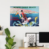 Monte Carlo Beach Vintage Poster (Heimbüro)