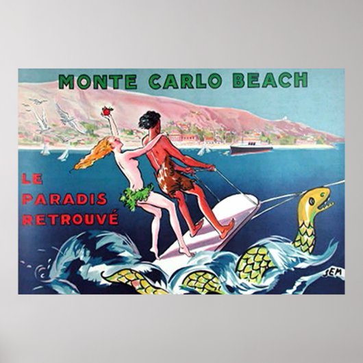 Monte Carlo Beach Vintage Poster (Vorne)