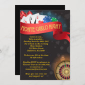 MONTE CARLO CASINO NIGHT Fund Einladung (Vorne/Hinten)