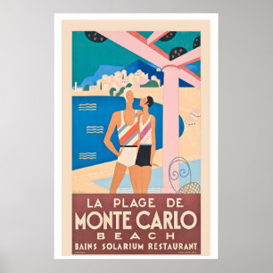 Monte Carlo Französische Riviera Monaco Vintage Re Poster