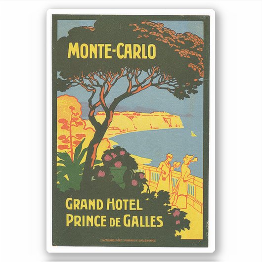 Monte-Carlo Grand Hotel Prince de Galles Aufkleber (Vorderseite)