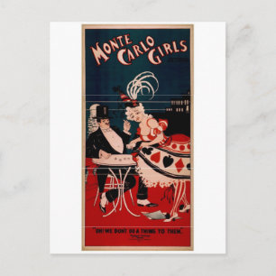 Monte Carlo Mädchen Postkarte
