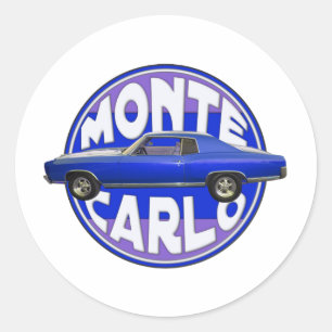 Monte Carlo Mitternachtsblau 1970 Runder Aufkleber
