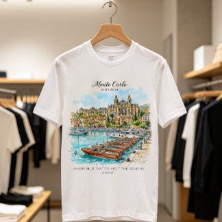 Monte Carlo Monaco Aquarell-Kunst T-Shirt
