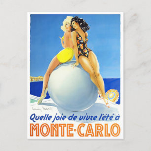 Monte Carlo Monaco Frankreich Vintage-Reise Postkarte