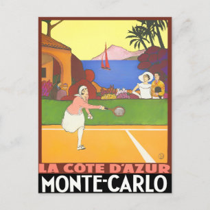 Monte Carlo Monaco Frankreich Vintage-Reise Postkarte