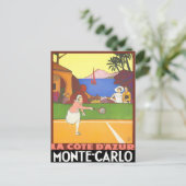 Monte Carlo Monaco Frankreich Vintage-Reise Postkarte (Stehend Vorderseite)