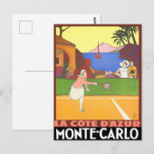 Monte Carlo Monaco Frankreich Vintage-Reise Postkarte (Vorne/Hinten)